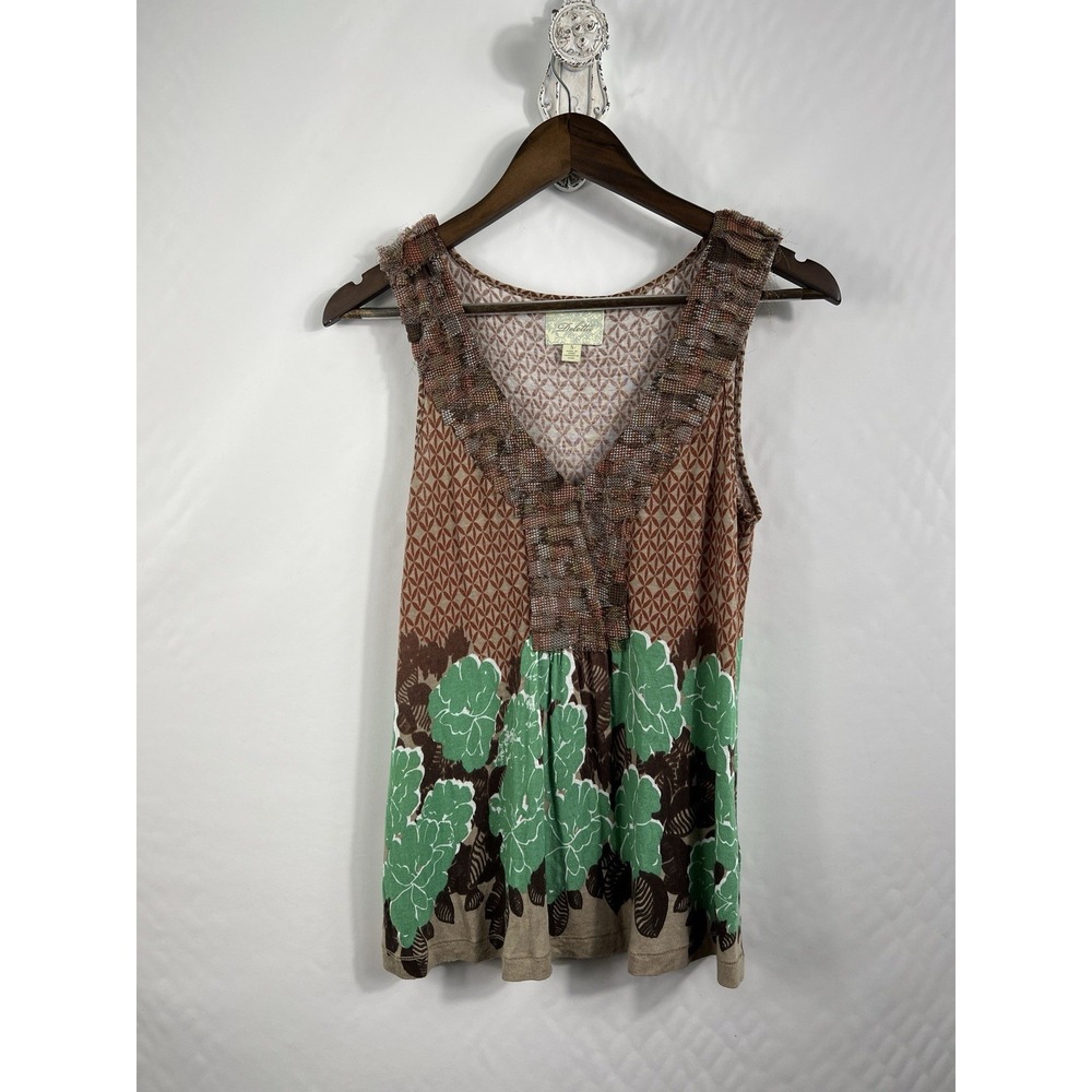 ANTHROPOLOGIE DELETTA Botany Lesson Tank‎ Top Size Small Boho